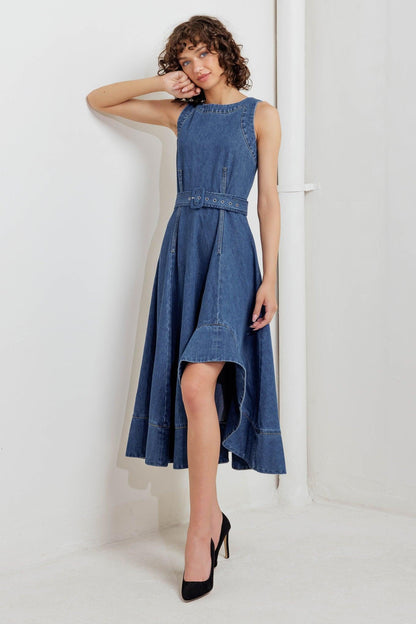 Poet’s Muse Denim Woven Midi Dress