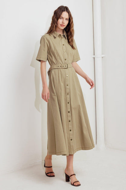 Terracotta Trail Woven Midi Dress