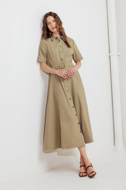 Terracotta Trail Woven Midi Dress