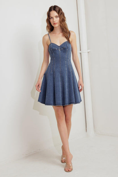 Weekend Command Denim Mini Dress