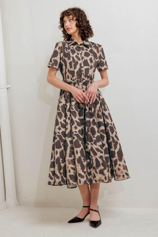 Tame Giraffe Woven Midi Dress