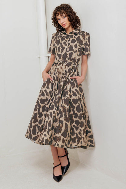 Tame Giraffe Woven Midi Dress