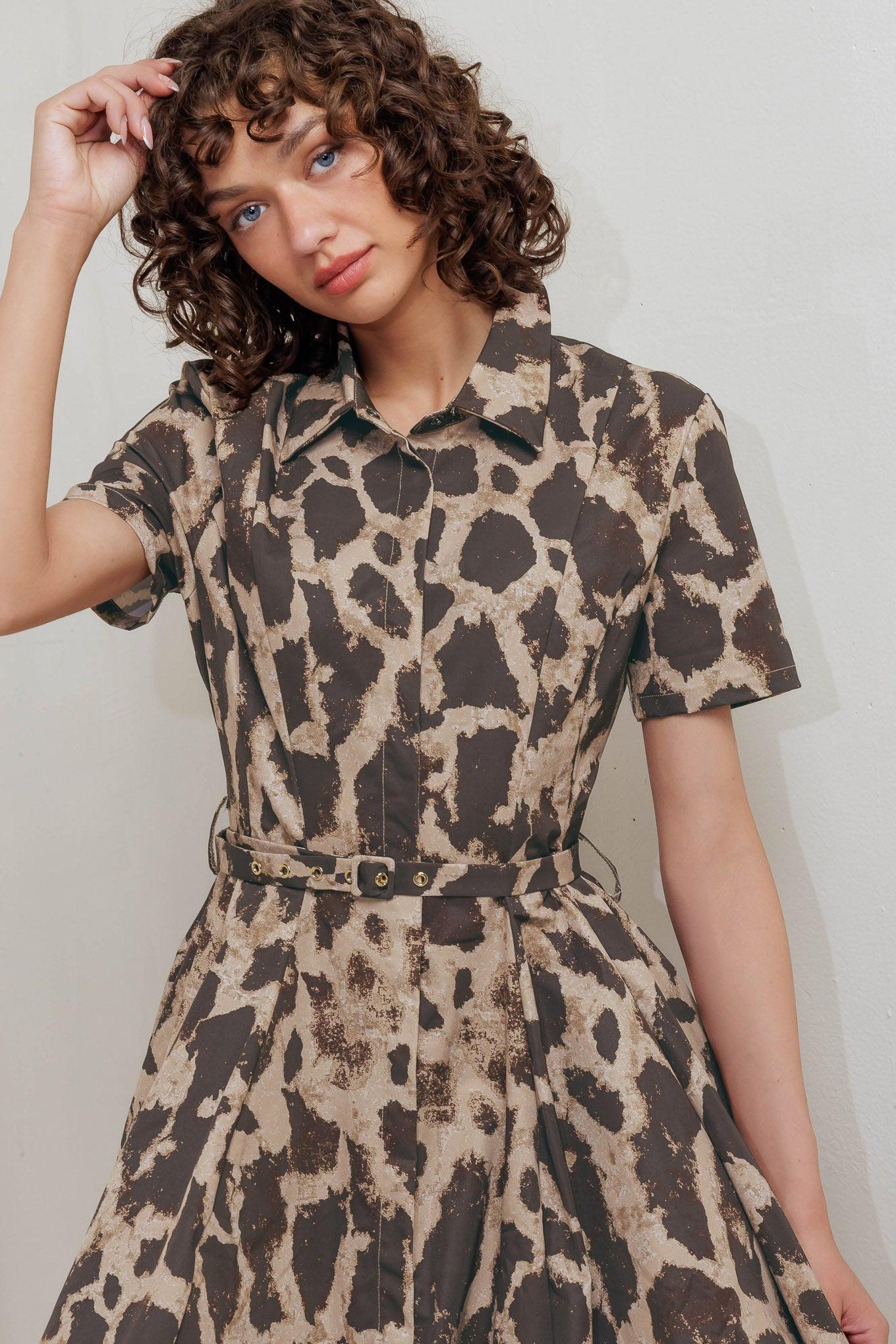 Tame Giraffe Woven Midi Dress