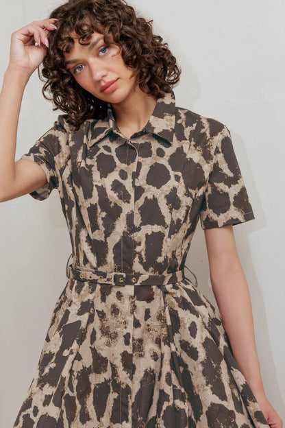 Tame Giraffe Woven Midi Dress