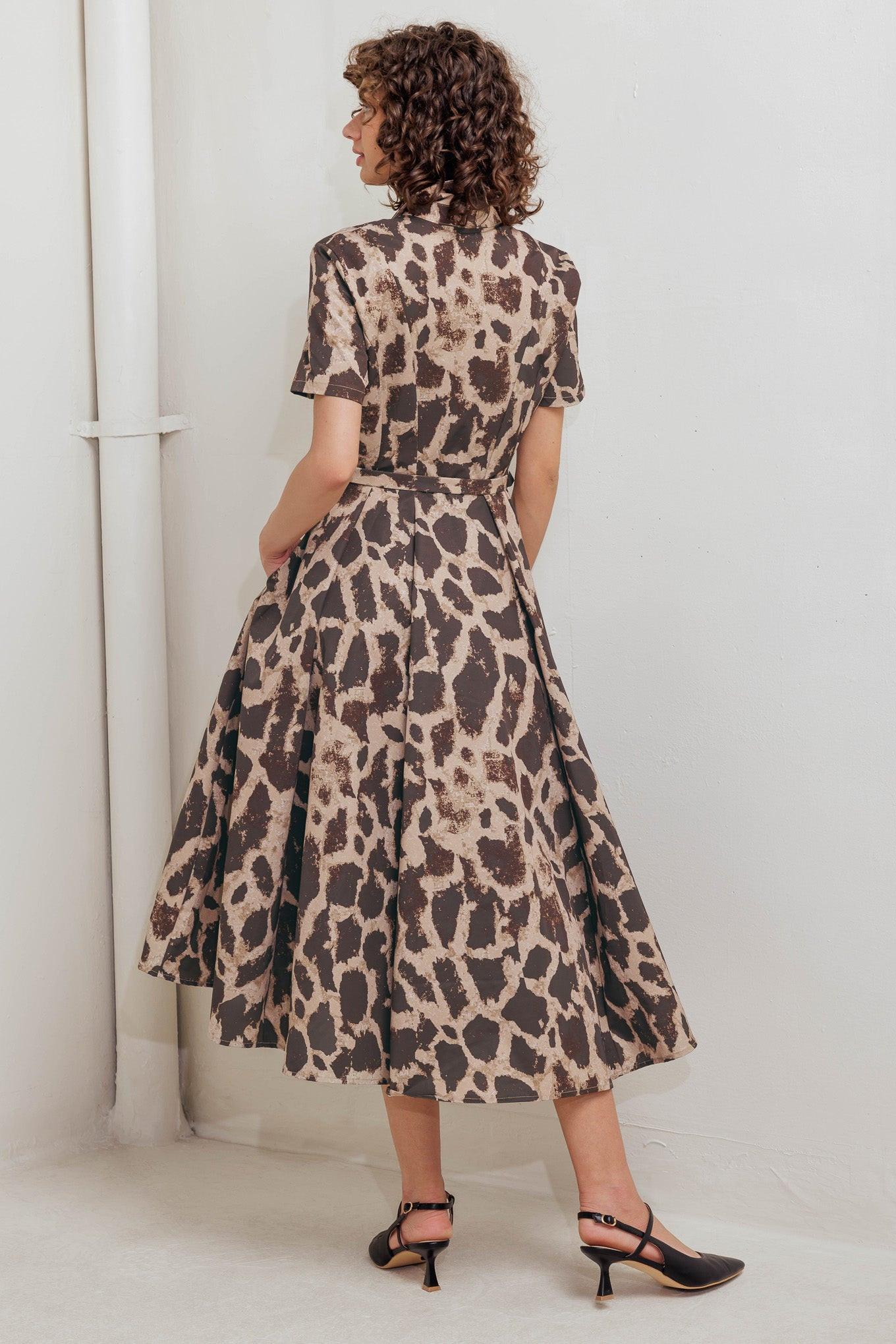Tame Giraffe Woven Midi Dress
