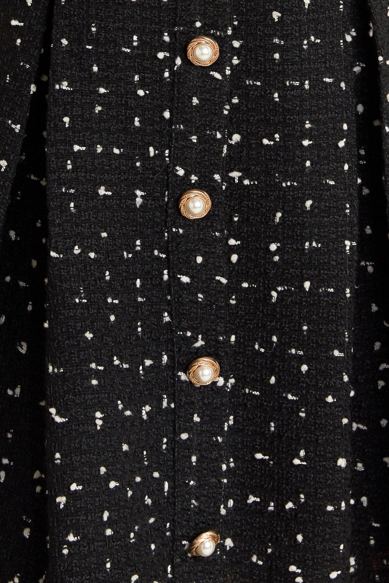 French Code Woven Tweed Mini Dress