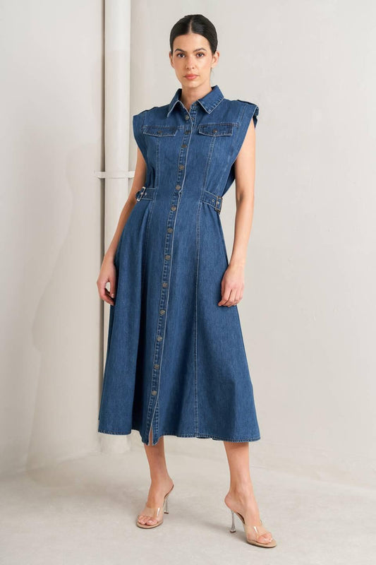 Icon Vintage Denim Midi Dress