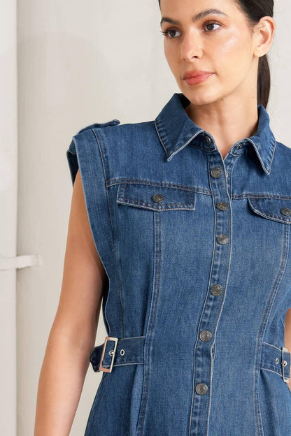 Icon Vintage Denim Midi Dress