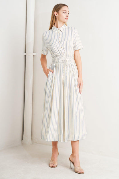 Sunday Stripe Woven Midi Dress