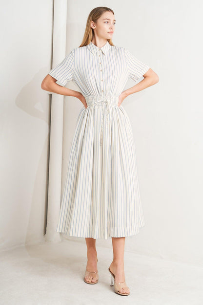 Sunday Stripe Woven Midi Dress
