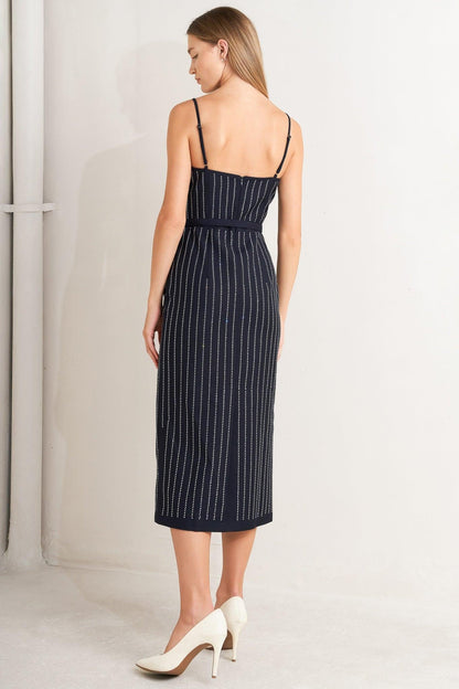 Vertical Grace Woven Midi Dress