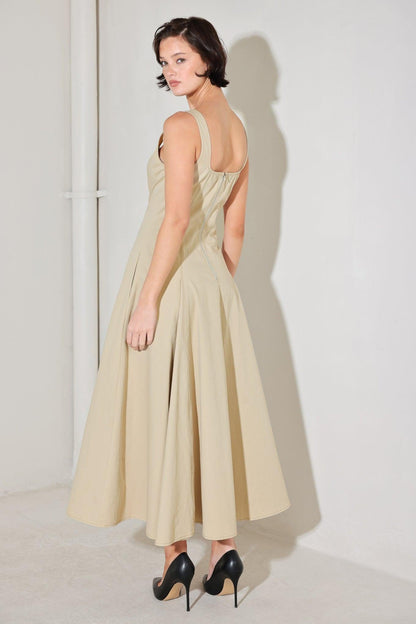 Sandstone Serenade Woven Midi Dress