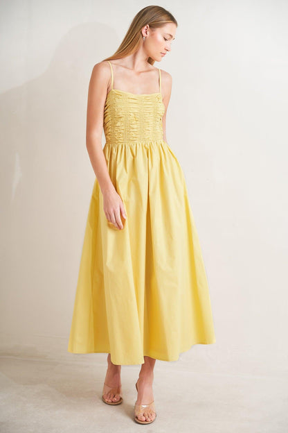 Lemon Kiss Woven Midi Dress