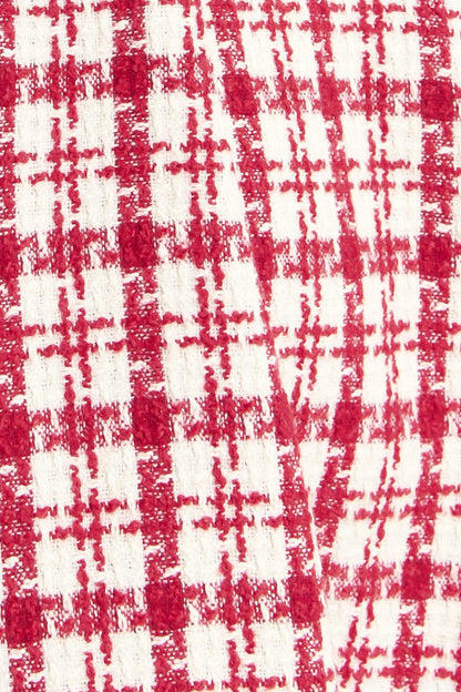 Cherry Check Tweed Mini Dress