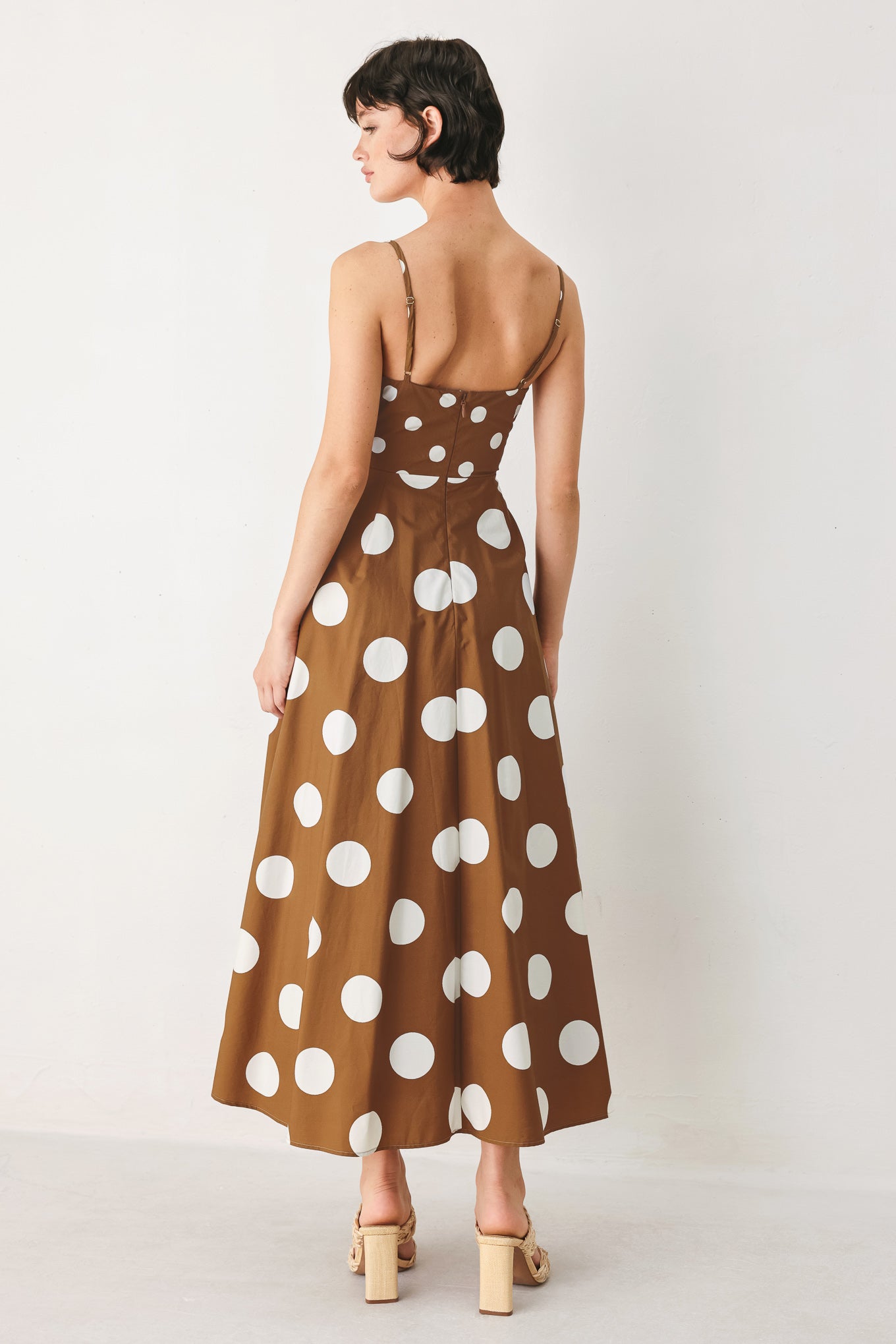 brown polka dot midi dress Dolce Vita Polka Dot Woven Midi Dress – Zulily