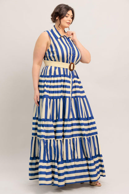 [preorder] Sunset Boardwalk Strip Maxi Dress