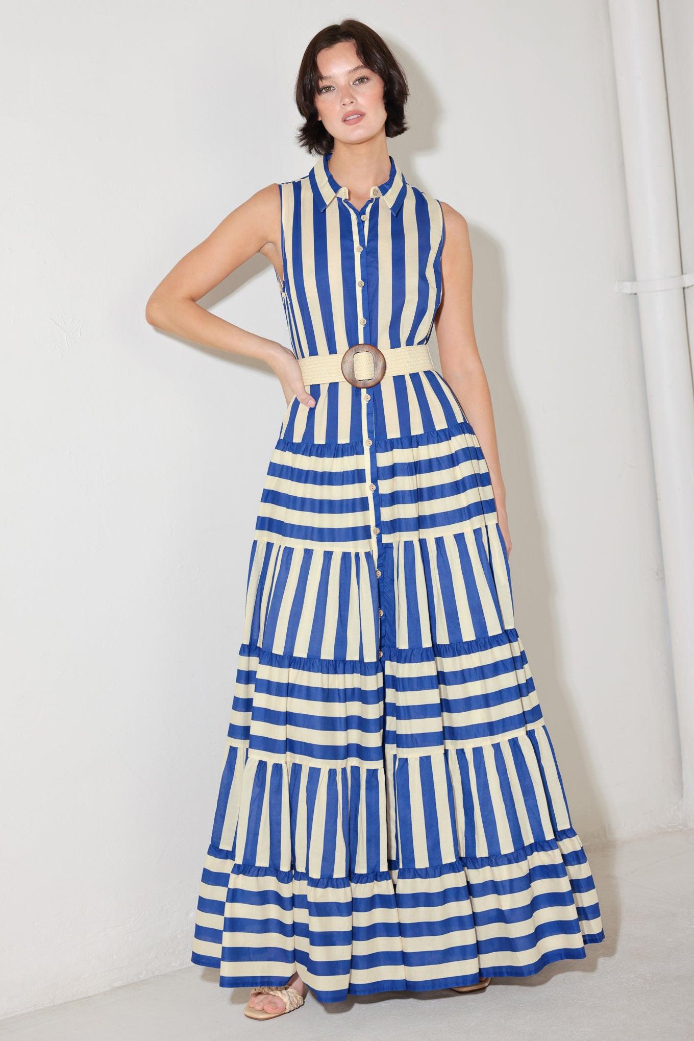 [preorder] Sunset Boardwalk Strip Maxi Dress