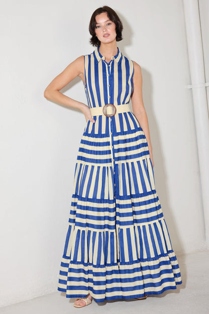 [preorder] Sunset Boardwalk Strip Maxi Dress