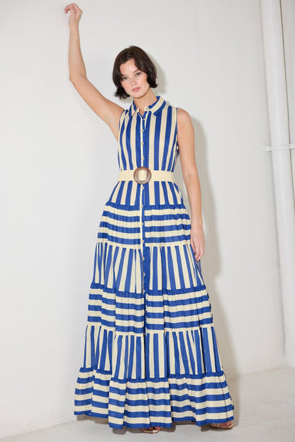[preorder] Sunset Boardwalk Strip Maxi Dress