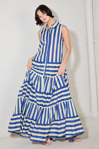[preorder] Sunset Boardwalk Strip Maxi Dress