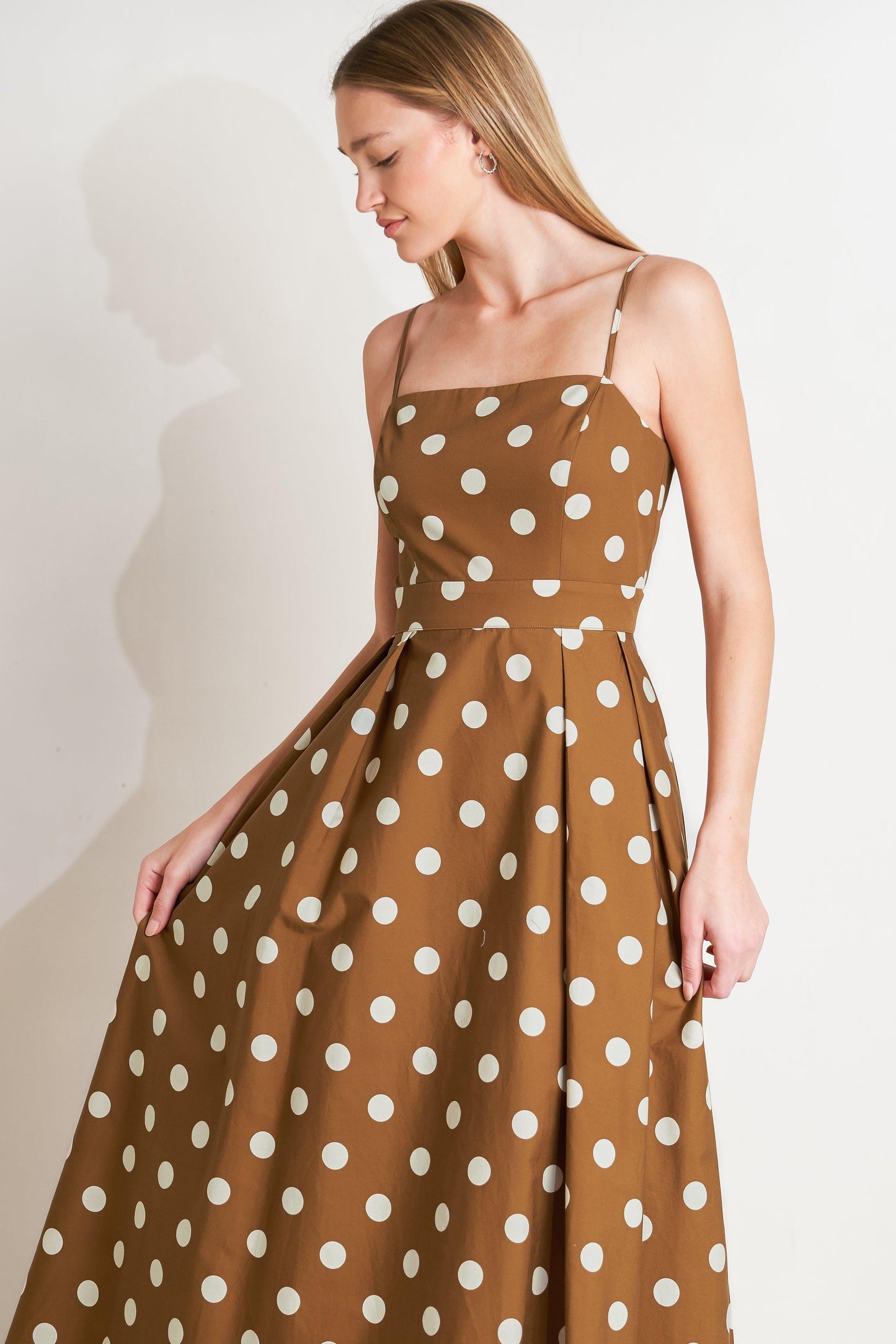 Espresso Dot Dream Woven Midi Dress