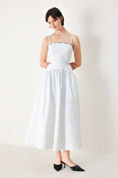 Pure Elegance Woven Midi Dress