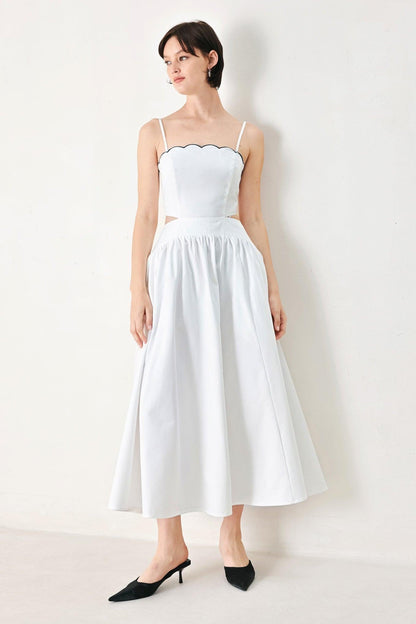 Pure Elegance Woven Midi Dress