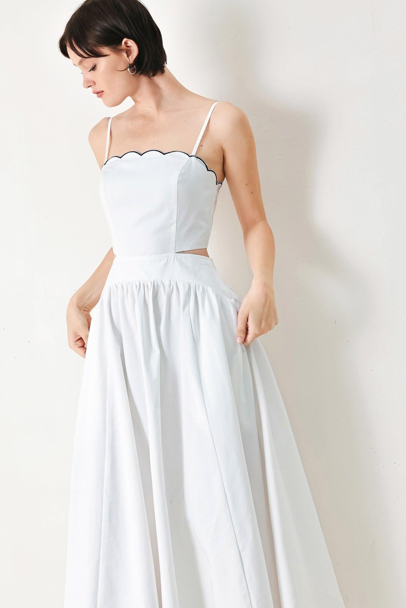 Pure Elegance Woven Midi Dress