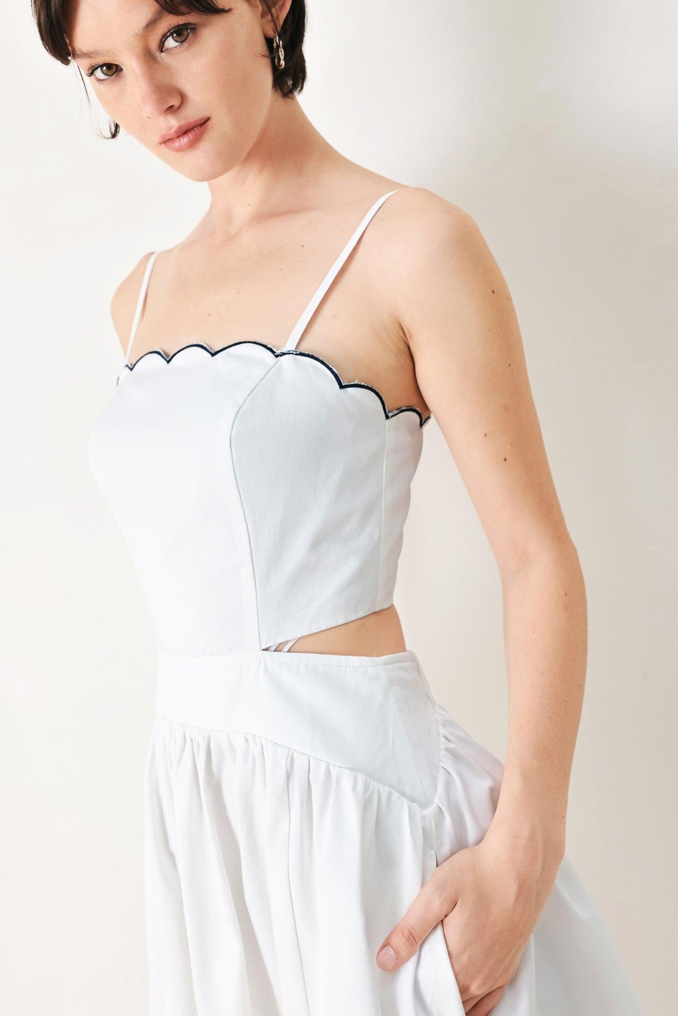 Pure Elegance Woven Midi Dress
