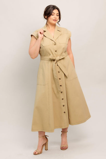 Natural Instinct Woven Midi Dress