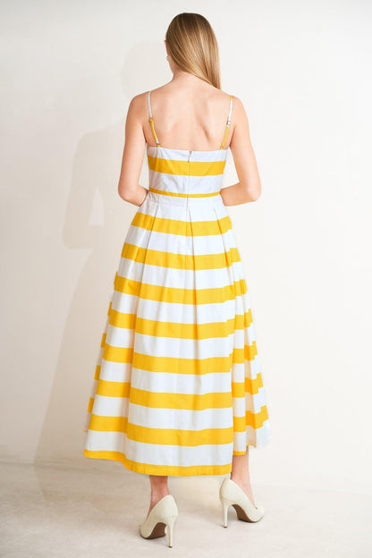 Honey Glow Woven Midi Dress
