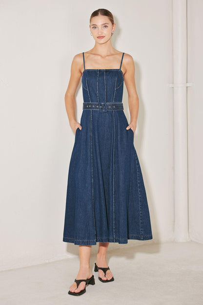 Understated Icon Denim Midi Dress