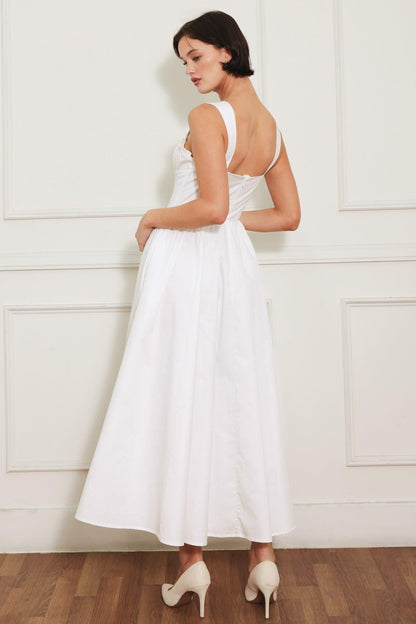 Sweetheart Serenade Woven Midi Dress