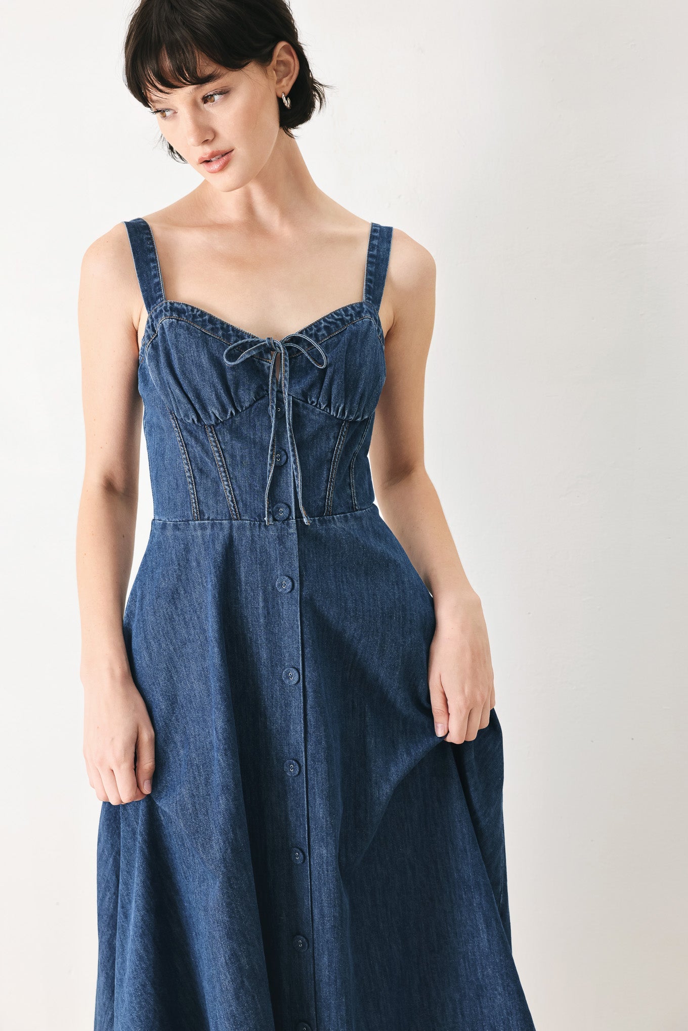 zulily denim dresses PARIS IN DENIM MIDI DRESS INDIGO / S