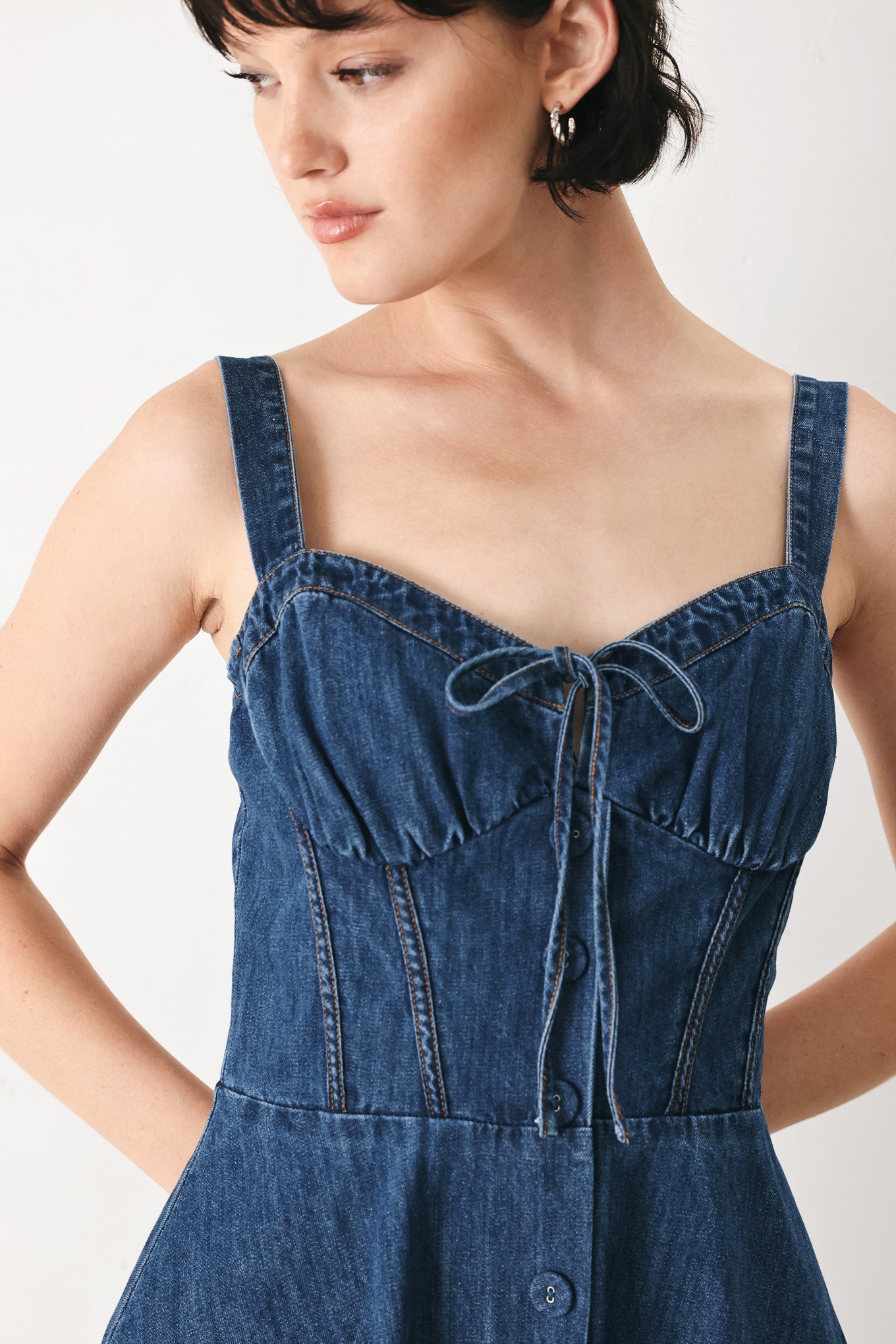 zulily denim dresses BLUE CRUSH DENIM MIDI DRESS l FLYING TOMATO MEDIUM INDIGO / S