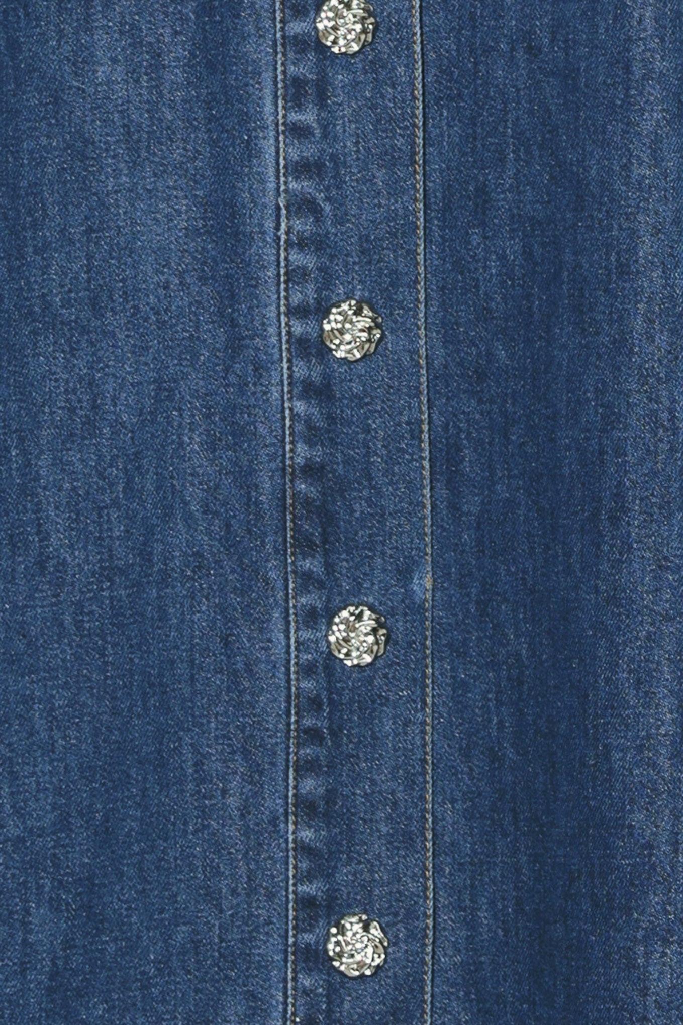 Paris in  Denim Midi Dress