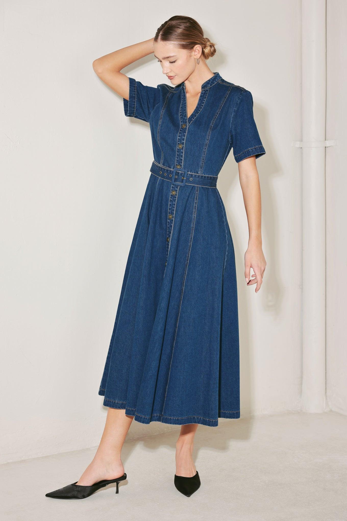 Saturn Street Denim Midi Dress