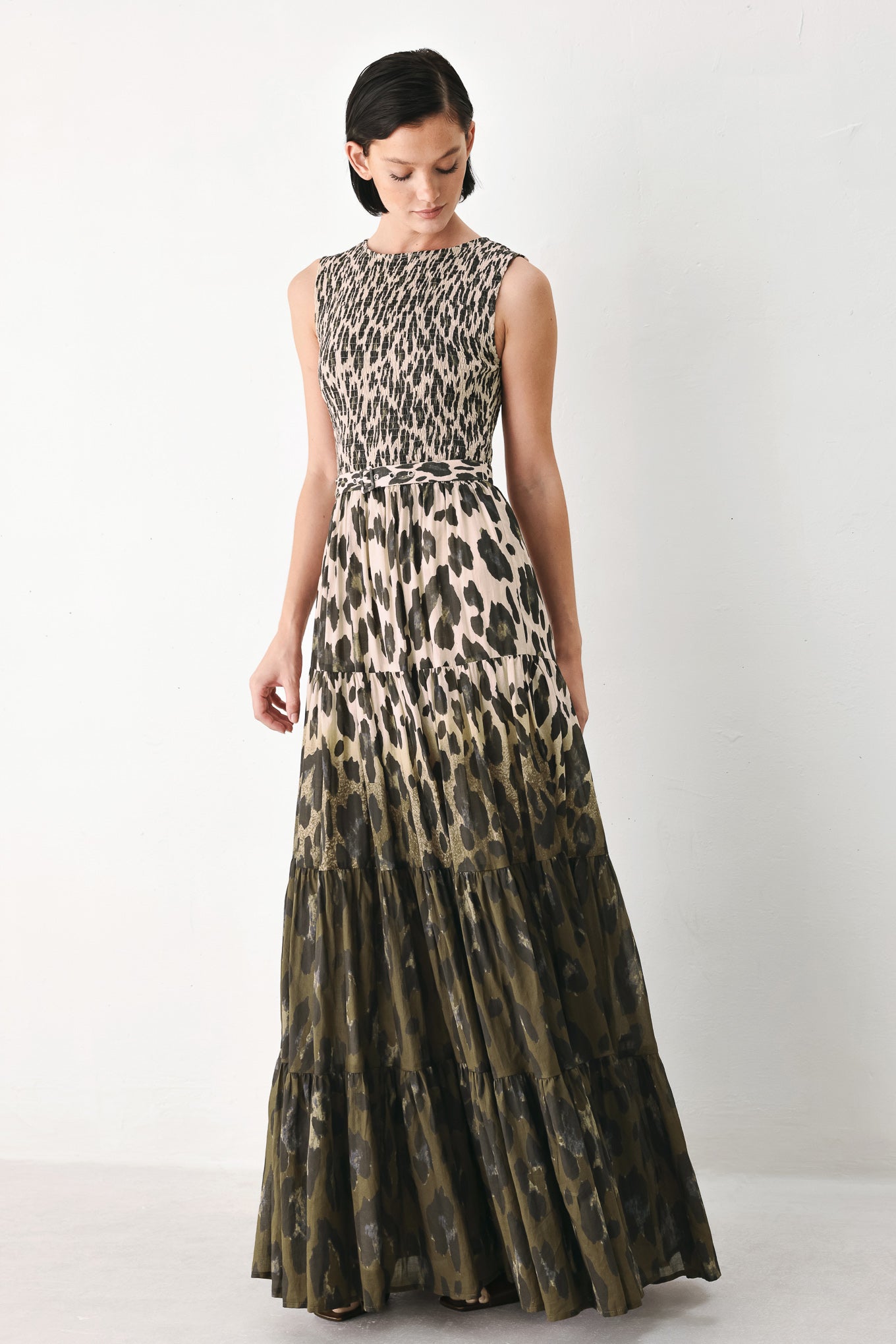 Golden Safari Rhapsody Woven Maxi Dress