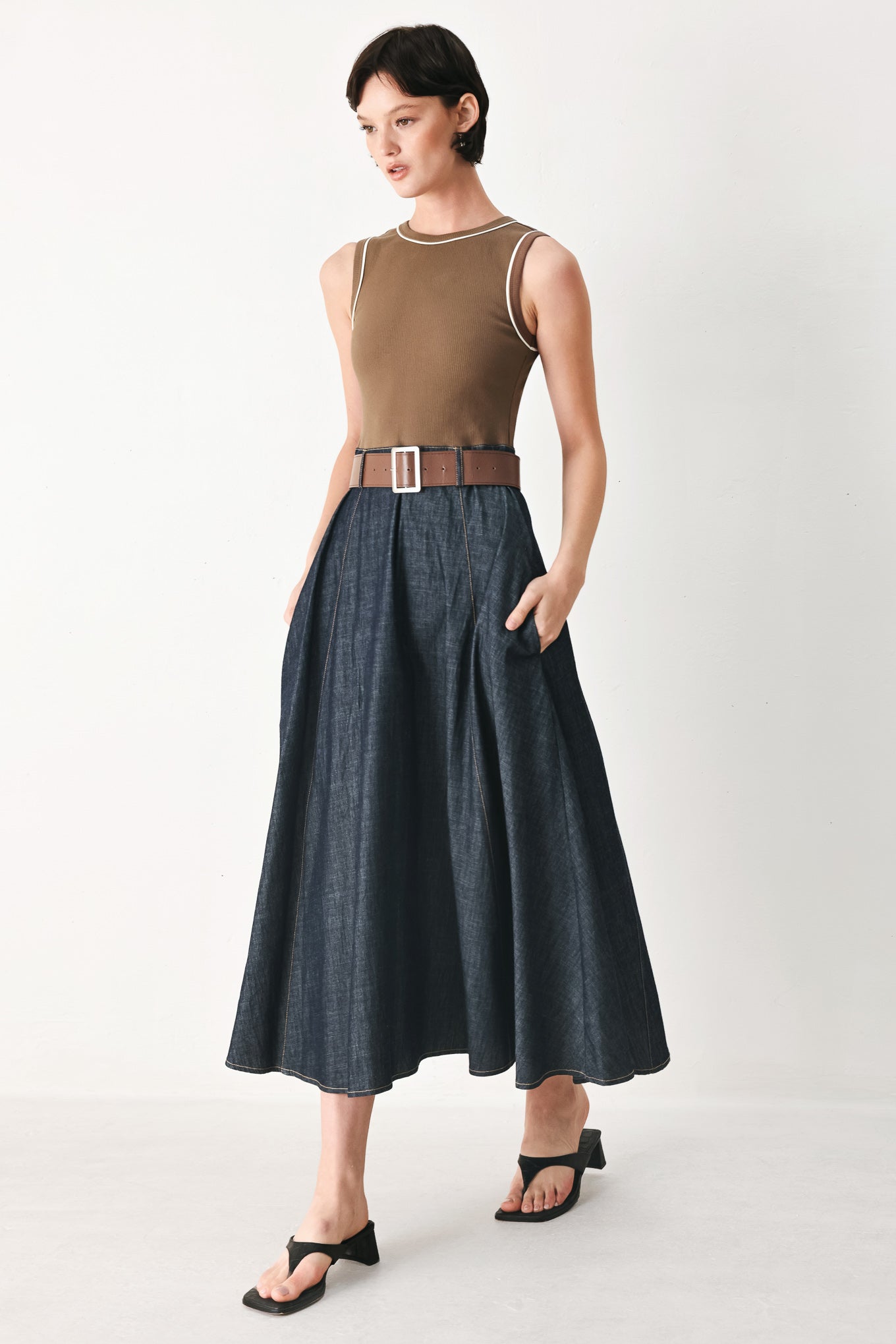 denim combination dress How To Wear A Denim Dress For Autumn THE JEANS BLOG