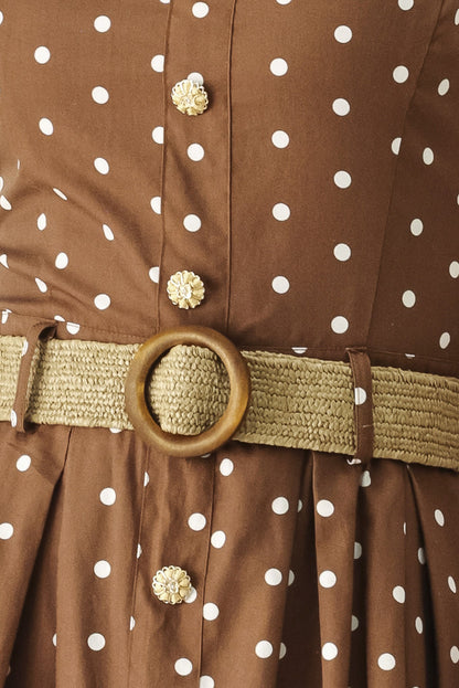 Parisian Dot Woven Midi Dress