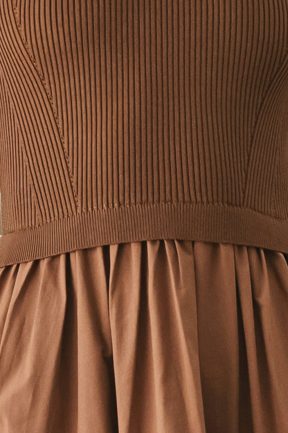 Espresso Dream Sweater Knit Midi Dress