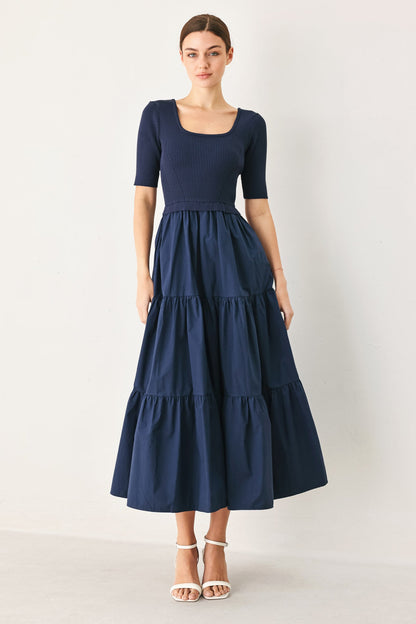 Elegant Era Sweater Knit Midi Dress