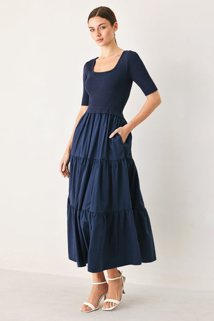 Elegant Era Sweater Knit Midi Dress