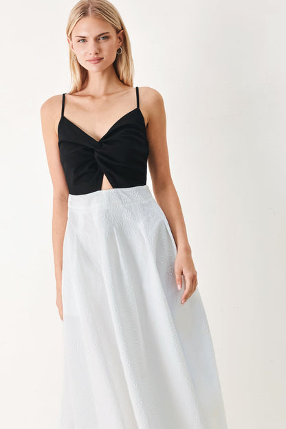 Modern Contrast Midi Dress