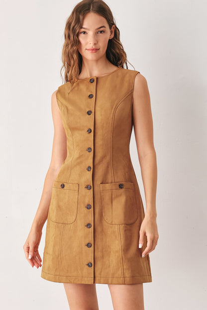 Maple Faux Suede Mini Dress