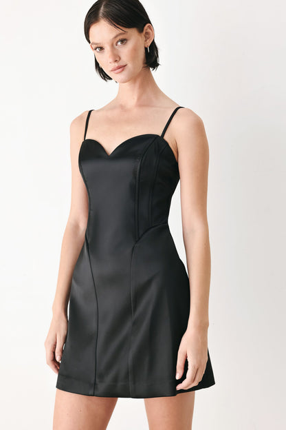 Midnight Corset Woven Mini Dress