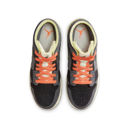 Air Jordan Grade School Retro 1 Mid Se 'Craft Anthracite Light Olive Gs' Sneakers