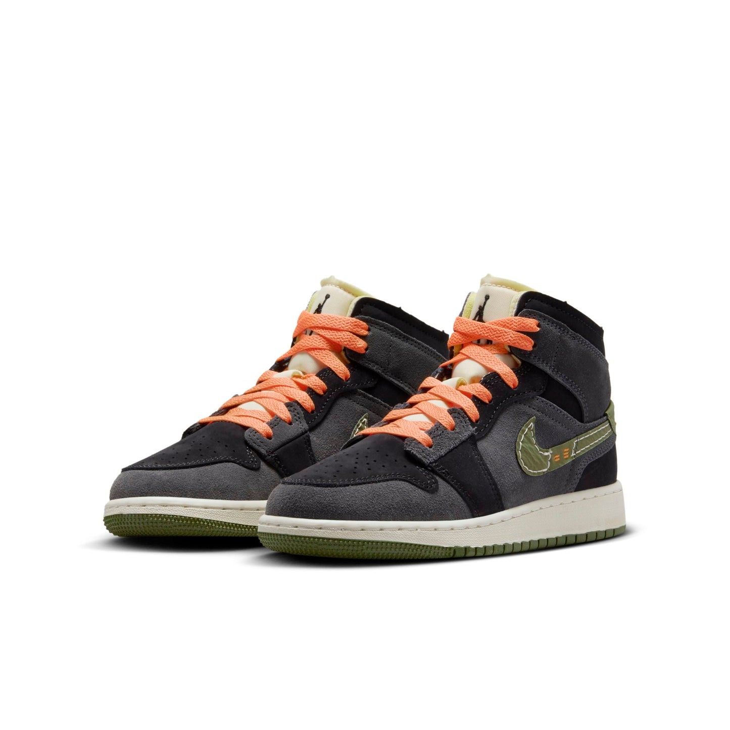 Grade School Air Jordan Retro 1 Mid Se 'Craft Anthracite Light Olive (Gs)'