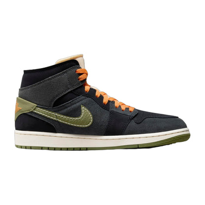 Air Jordan Men's Retro 1 Mid Se Craft 'Anthracite Light Olive' Sneakers