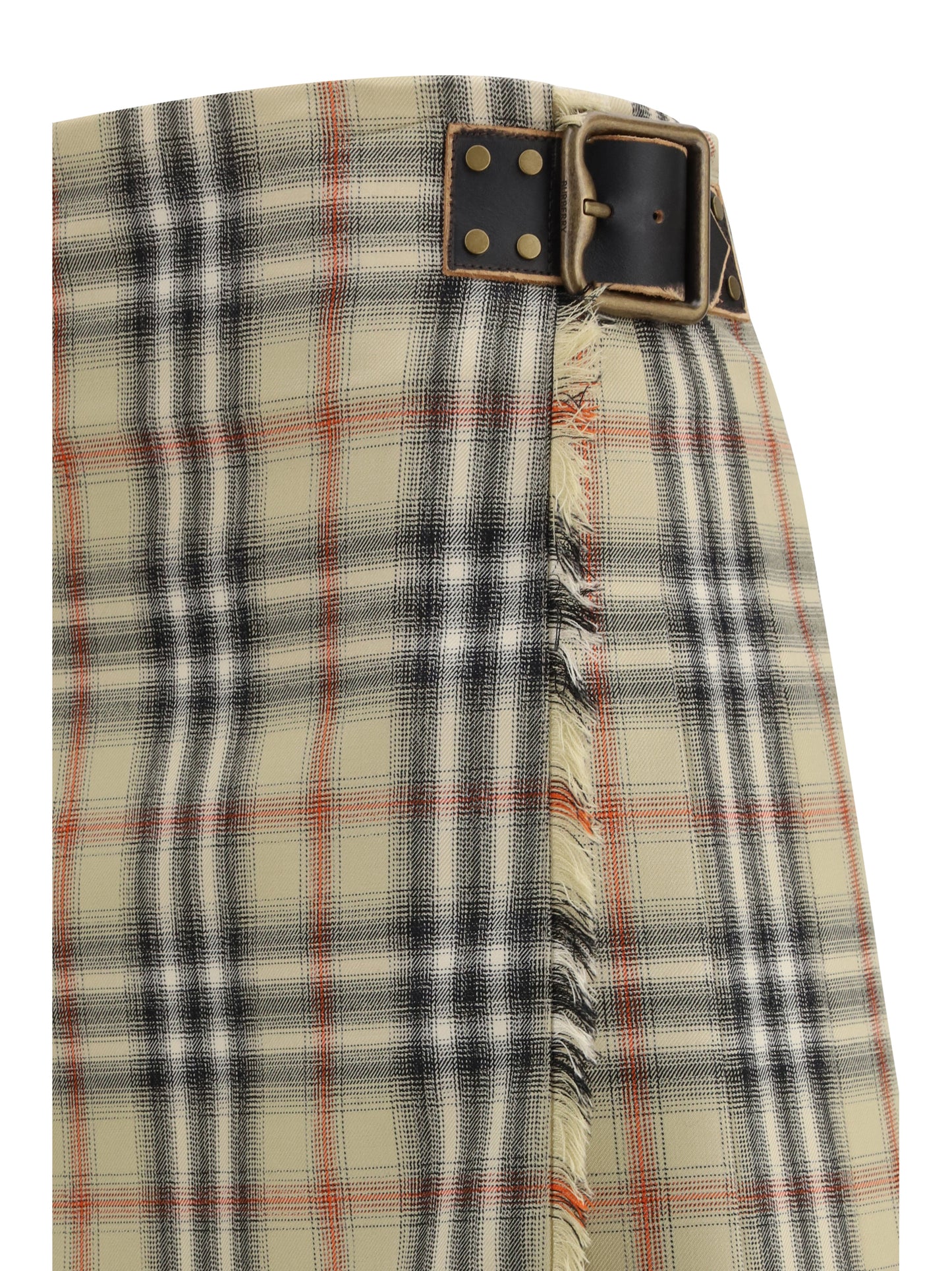 Mini Skirt Check Wool Sand